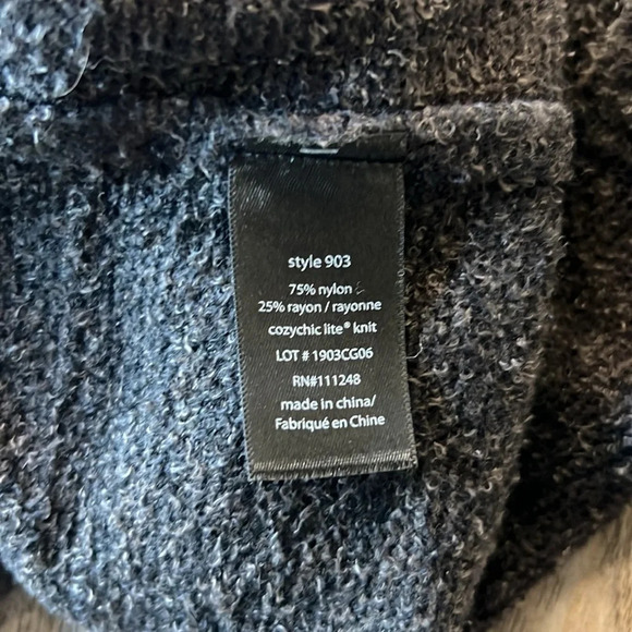 Barefoot Dreams Sweater Gray Cozychic Lite Island Wrap Size Small Medium - Picture 10 of 11